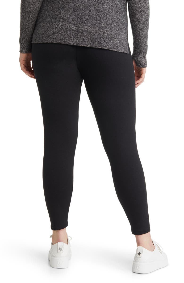Eileen Fisher High Waist Ankle Leggings, Alternate, color, Black