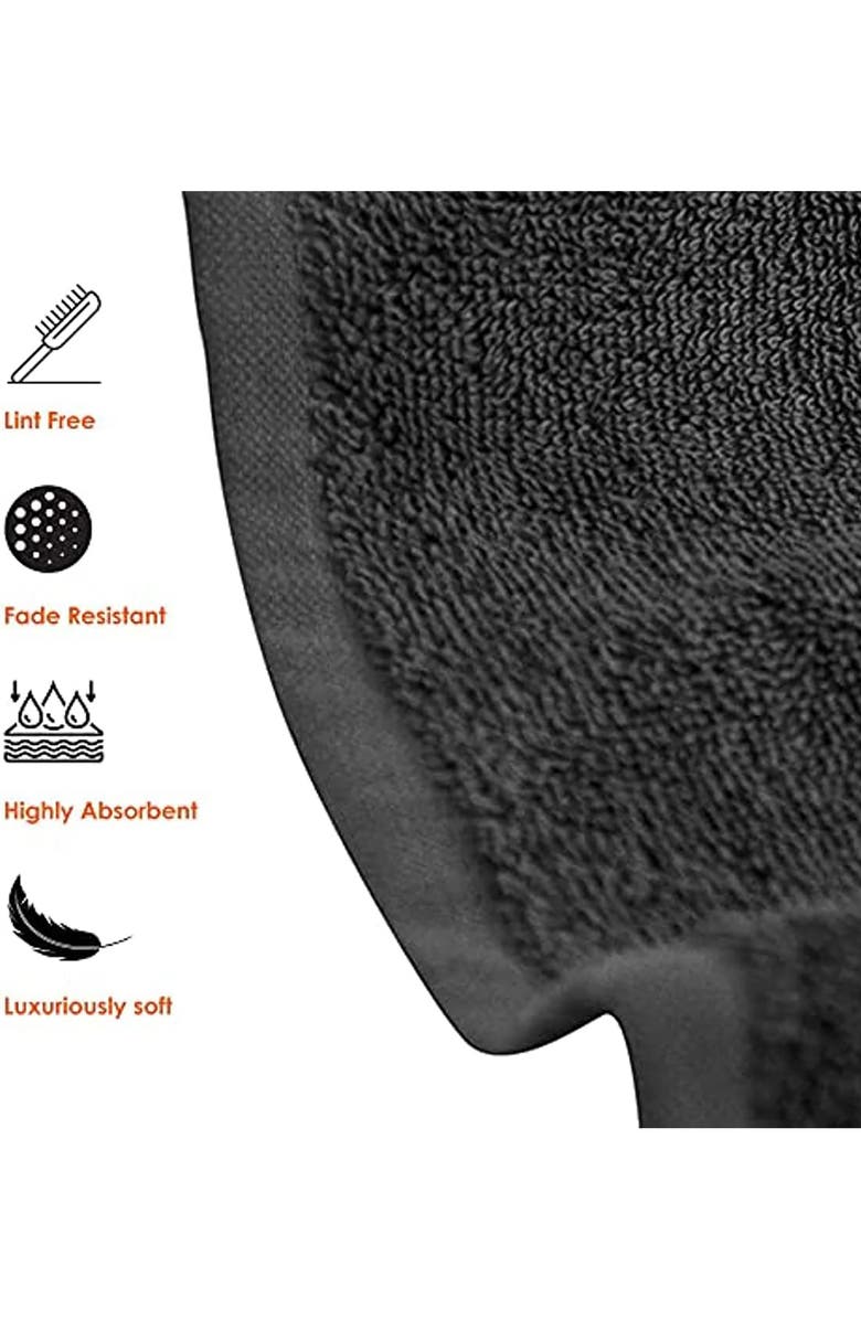 J AND V TEXTILES Set of 6 Plush Towels, Alternate, color, Charcoal