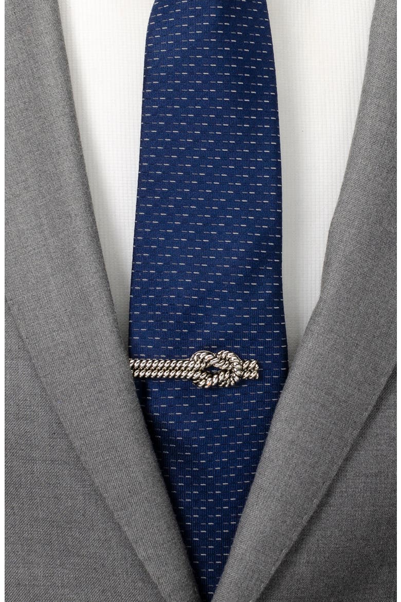 Rope Knot Tie Clip, Alternate, color, SILVER