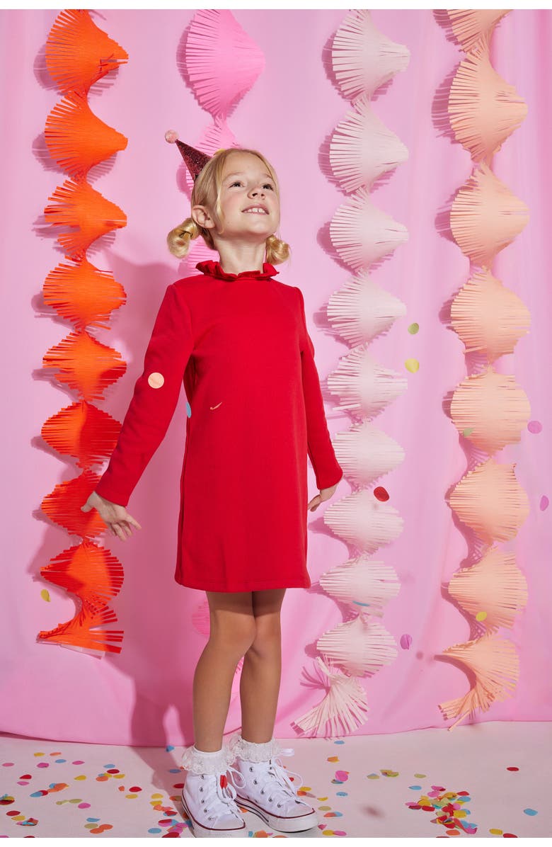 BISBY Kids' Ruffle Neck Tory Dress, Alternate, color, Red