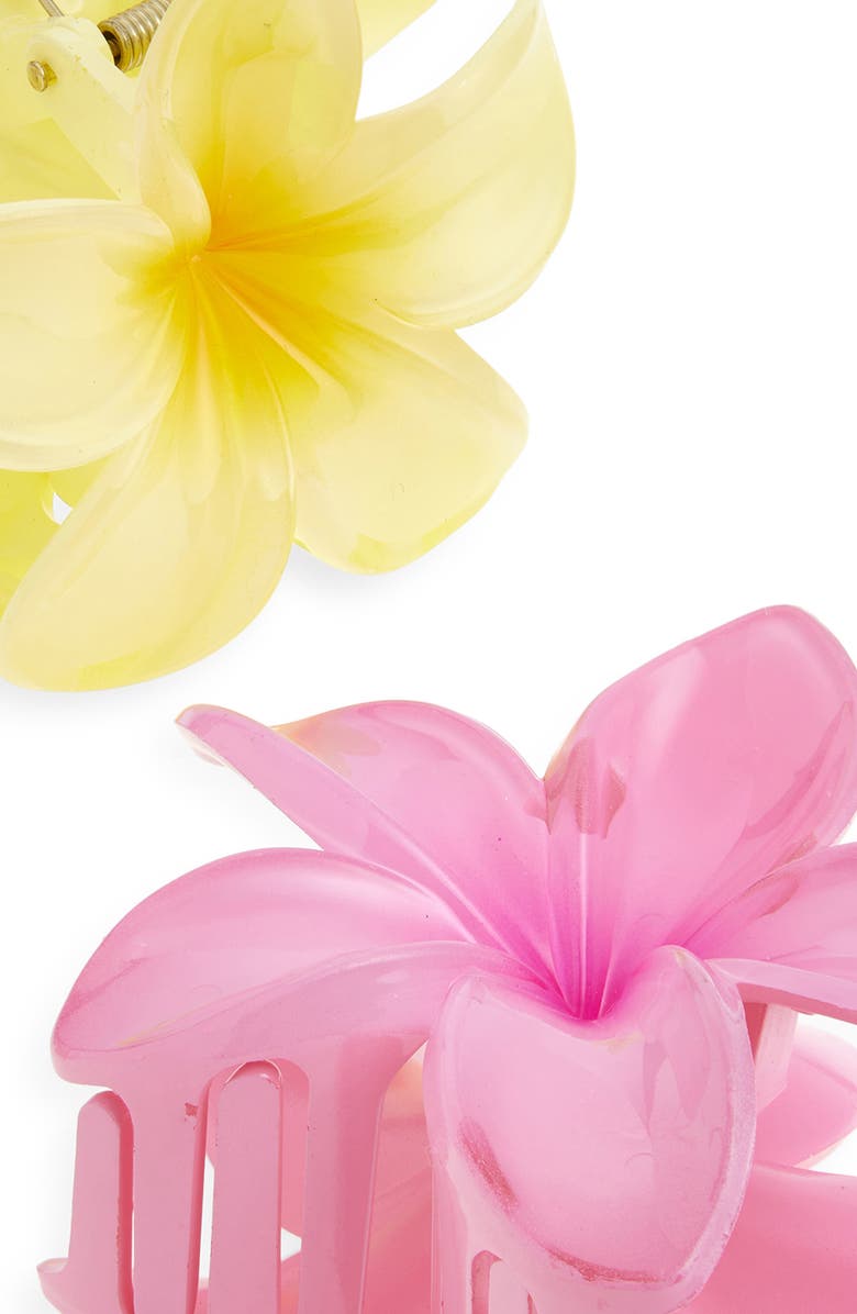 BP. Assorted 2-Pack Plumeria Claw Clips, Alternate, color, Multi