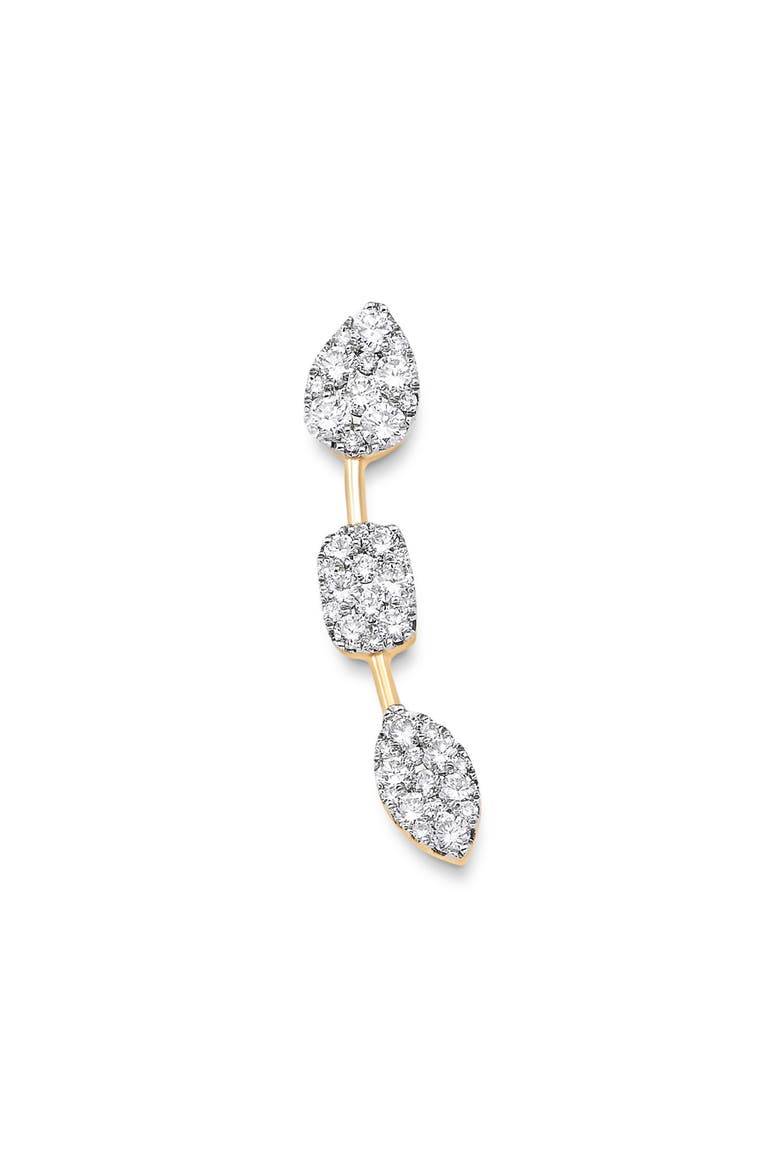 Reverie Three-Cluster Diamond Ear Crawler Earrings, Main, color, 18K YELLOW GOLD