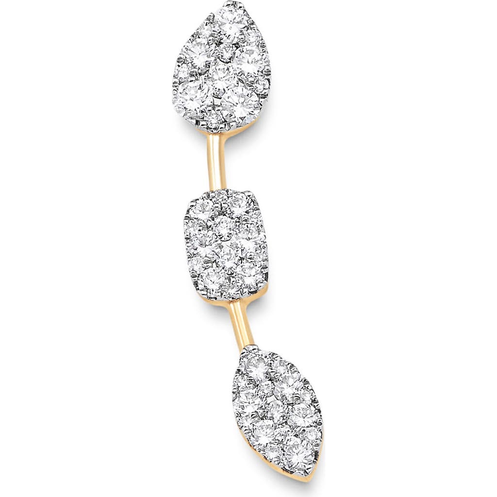 Sara Weinstock Reverie Three-cluster Diamond Ear Crawler Earrings In 18k Yellow Gold