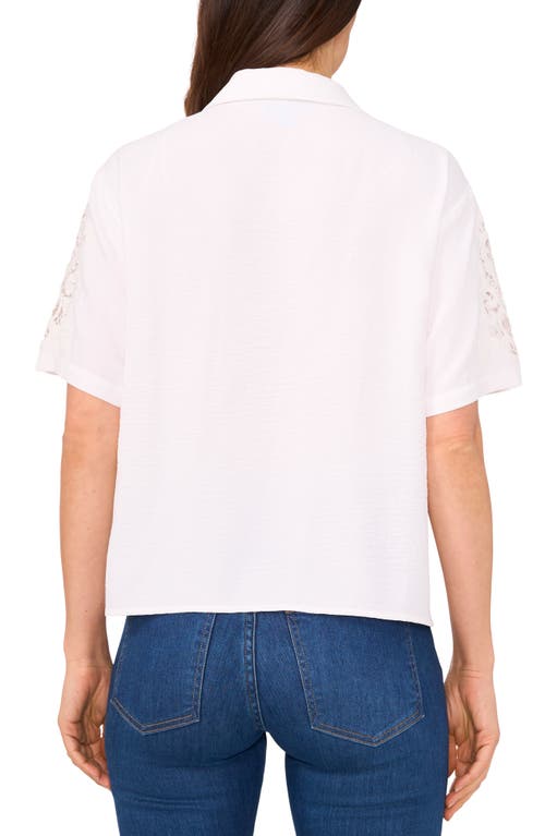Shop Cece Lace Inset Top In Ultra White