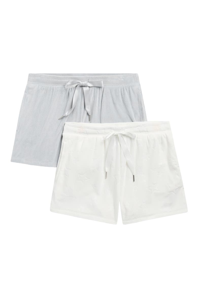 Assorted 2-Pack Velour Pajama Shorts, Main, color, EMBOSSED STAR