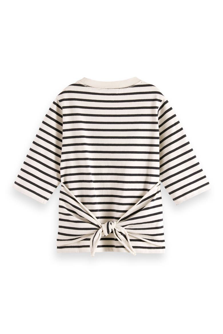 Kids' Stripe Cotton Tie Back Top, Alternate, color, BLUE WHITE STRIPE