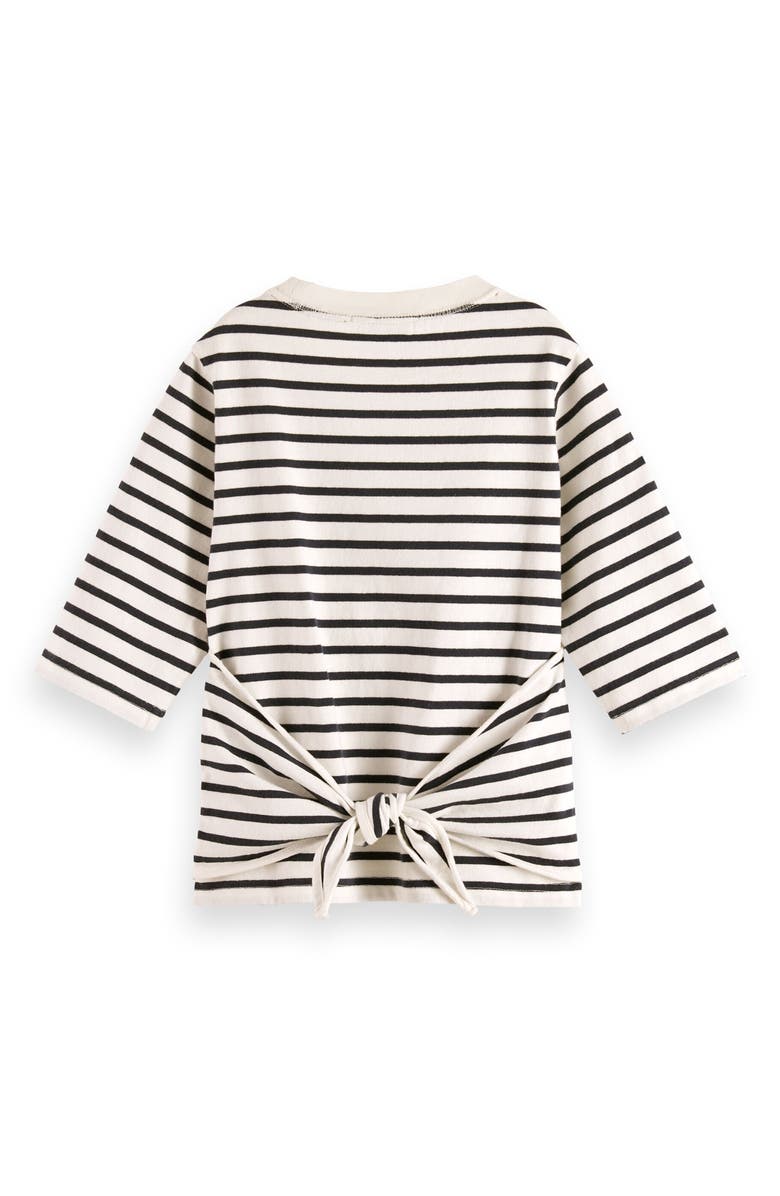 Scotch & Soda Kids' Stripe Cotton Tie Back Top, Alternate, color, Blue White Stripe