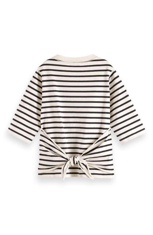 Scotch & Soda Kids' Stripe Cotton Tie Back Top In Multi