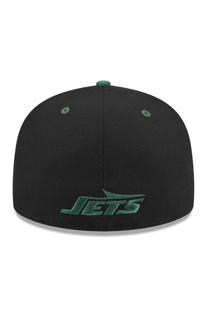Men's New Era Black/Green New York Jets Flipside 2Tone 59FIFTY Fitted Hat, Alternate, color, Black