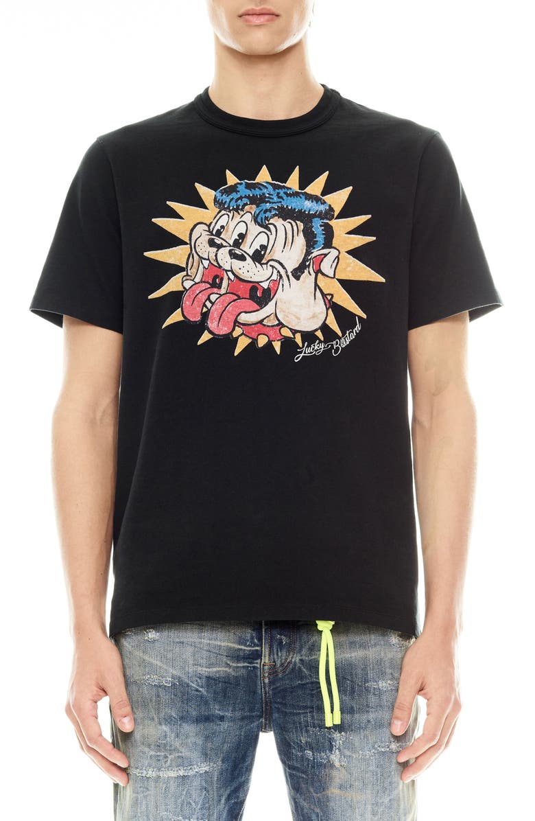 Cult of Individuality Lucky Bastard Cotton Graphic T-Shirt, Main, color, Black