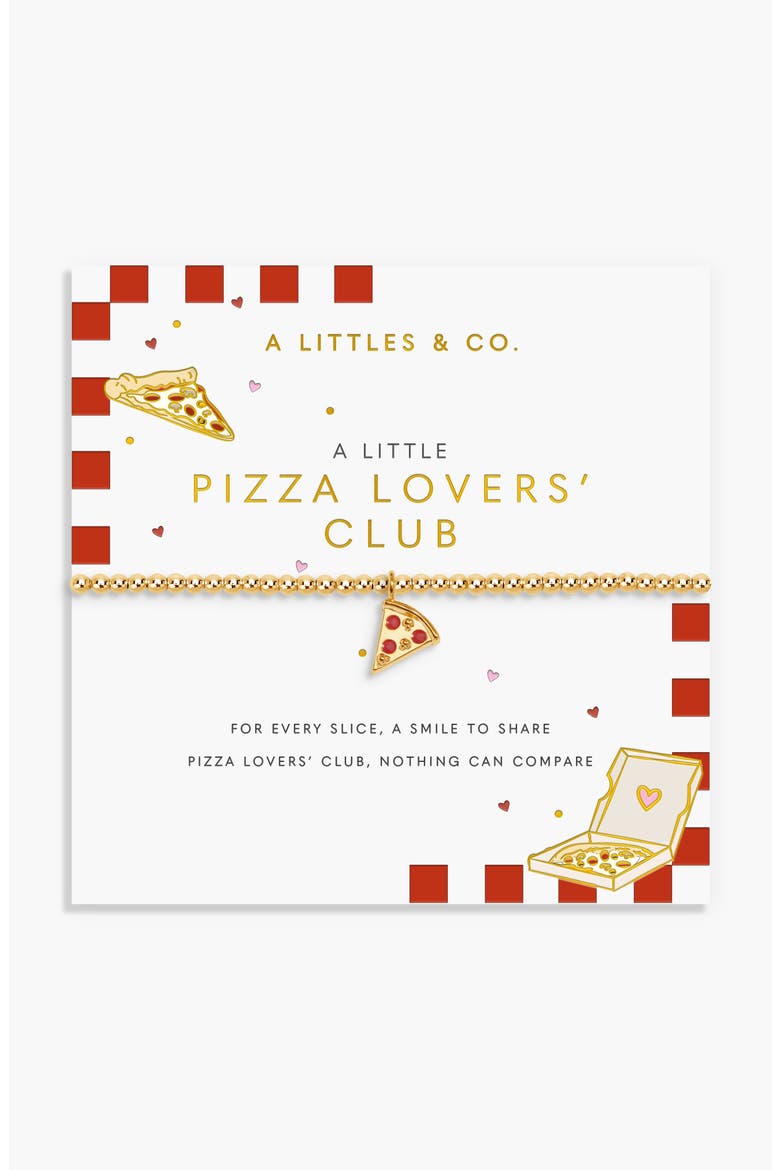 A Little Vibes 'Pizza Lovers' Club' Bracelet, Main, color, Gold Plated