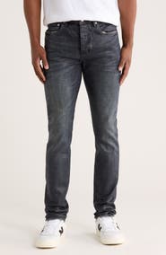 PURPLE BRAND Tiled Overlay Shimmery Skinny Jeans