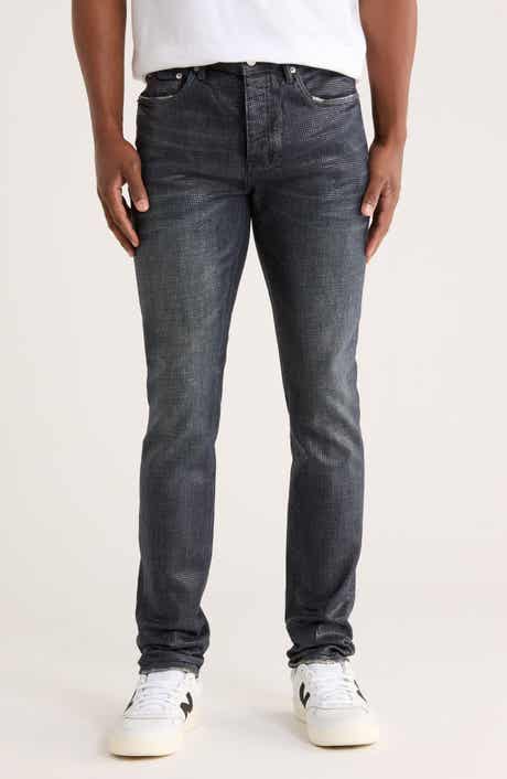 PURPLE BRAND Tiled Overlay Shimmery Skinny Jeans