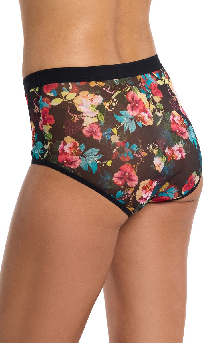 Hanky Panky Mesh Boyshorts, Alternate, color, Botanic Romantic