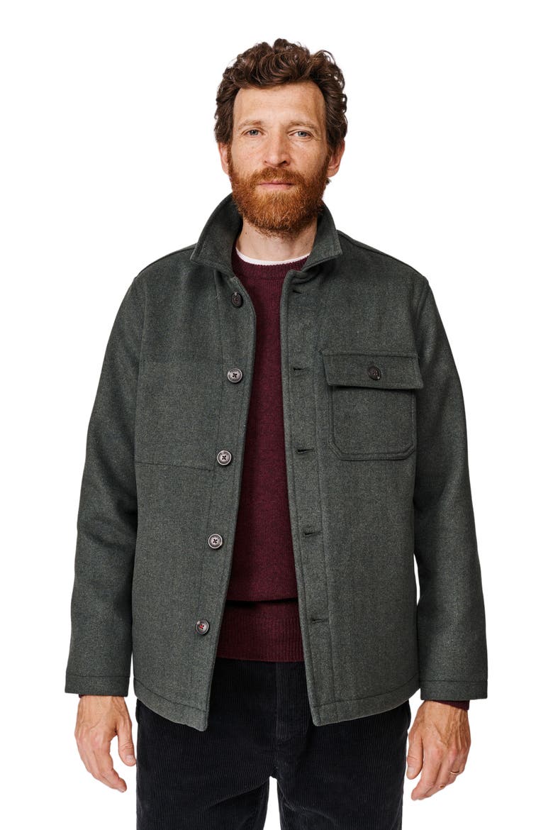 Nettleham Shirt Jacket, Main, color, Green Herringbone