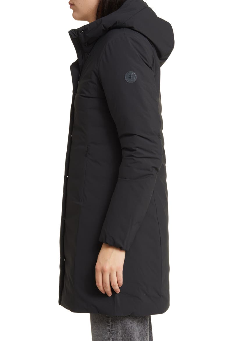 Leyla Hooded Water Repellent Insulated Recycled Polyester Coat, Alternate, color, BLACK