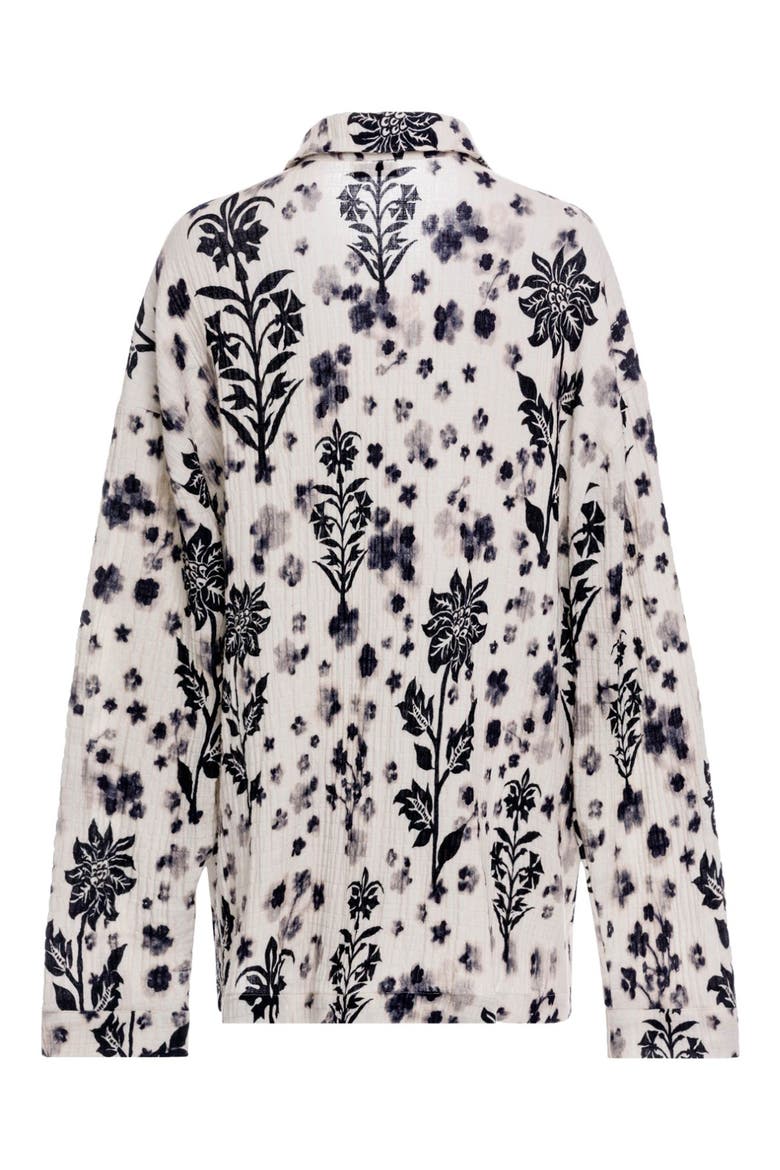 Keshia Batik Embroidered Cover-Up Shirt, Alternate, color, BLACK