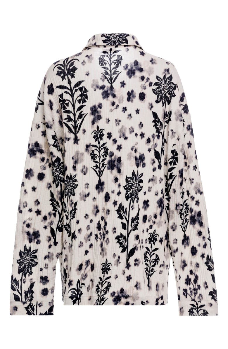 Agua Bendita Keshia Batik Embroidered Cover-Up Shirt, Alternate, color, Black