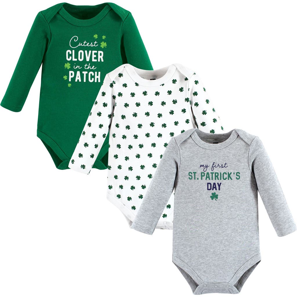 Hudson Baby Cotton Long-sleeve Bodysuits 3-pack In Multi