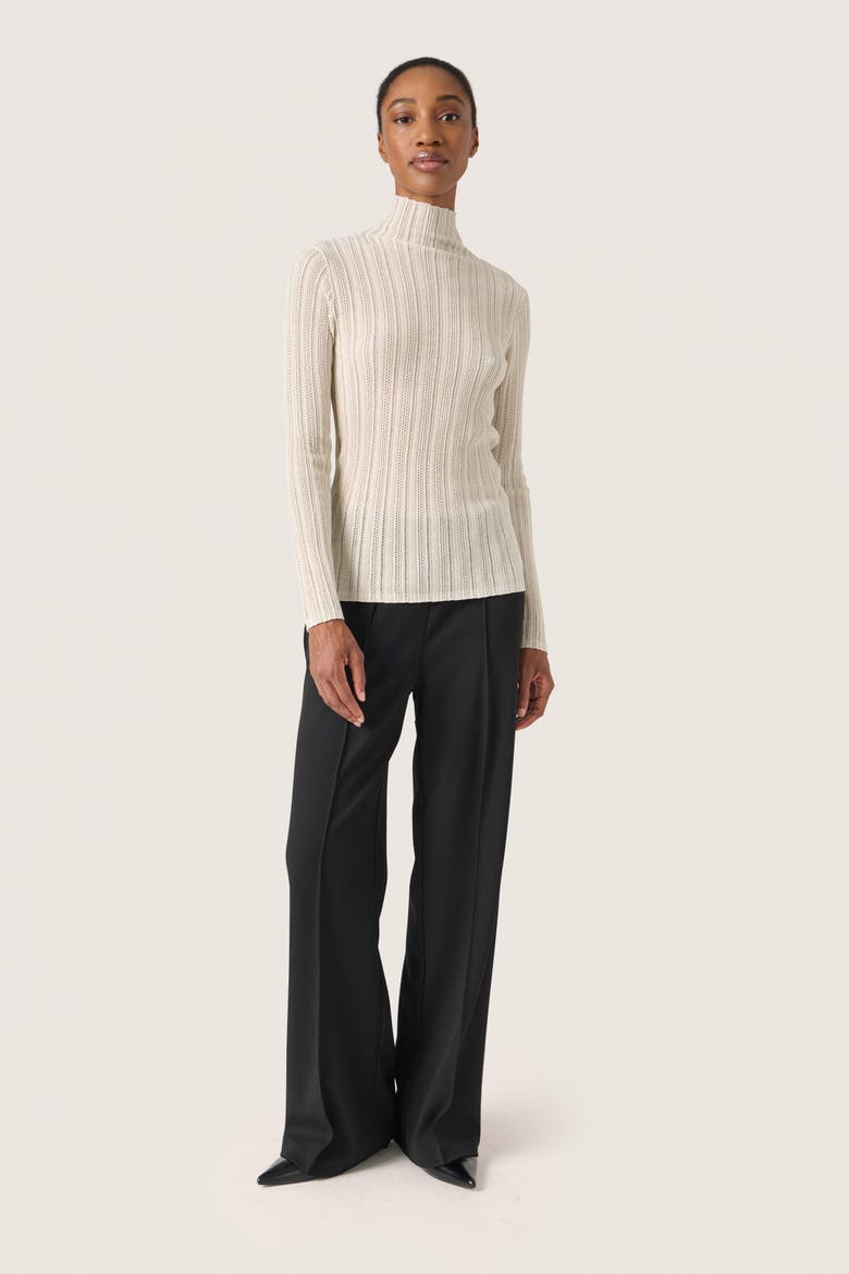 SLLaisa Metallic Turtleneck Pullover, Alternate, color, Silver
