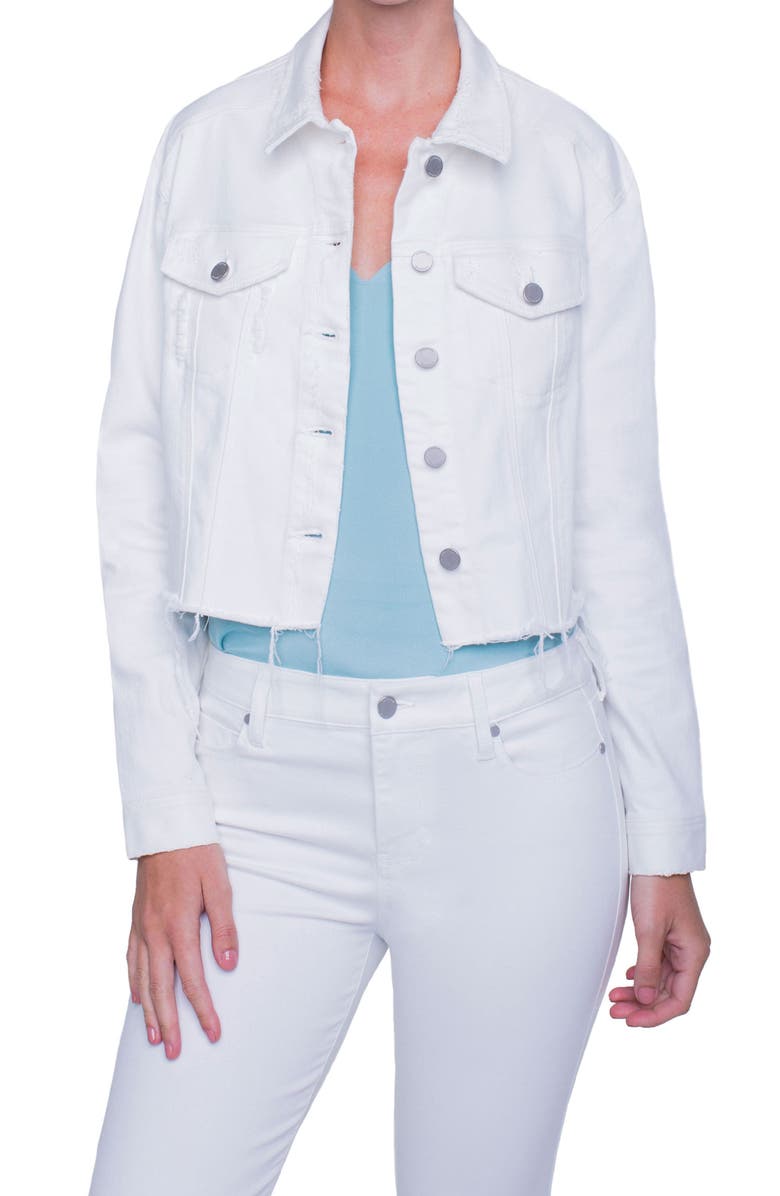 Liverpool Raw Edge Denim Jacket, Main, color, 