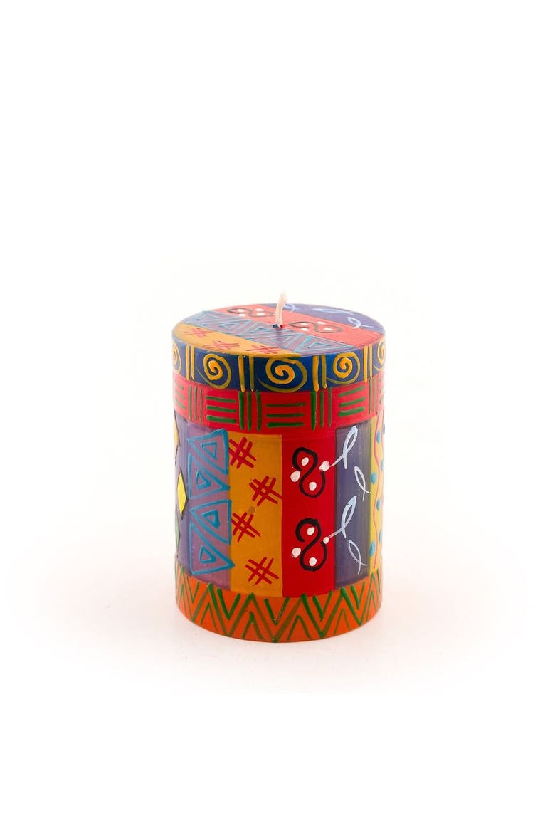 Multi Color Painted Pillar Candle, Main, color, Multi Color - 3x4"