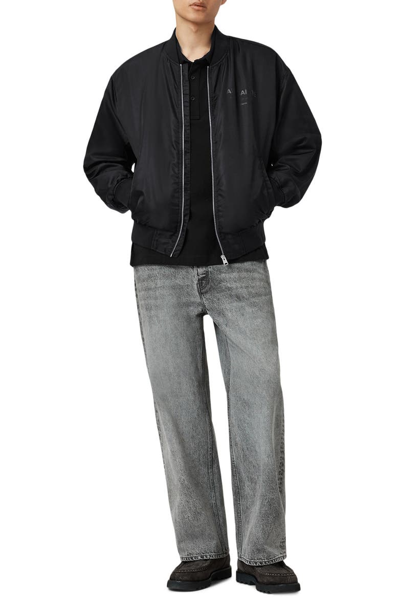 AllSaints Future Nylon Bomber Jacket, Alternate, color, Black