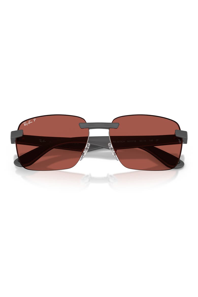 59mm Polarized Rimless Sunglasses, Alternate, color, SAND GREY / POLAR RED