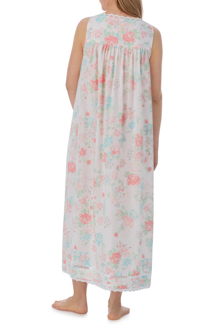 Floral Sleeveless Cotton Ballet Nightgown, Alternate, color, WATERCOLOR FLORAL