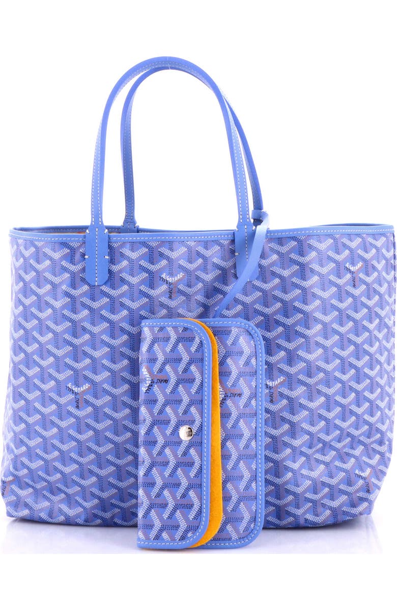 Pre-Owned Goyard Saint Louis Reversible Tote Coated Canvas and Printed Canvas PM, Alternate, color, Blue