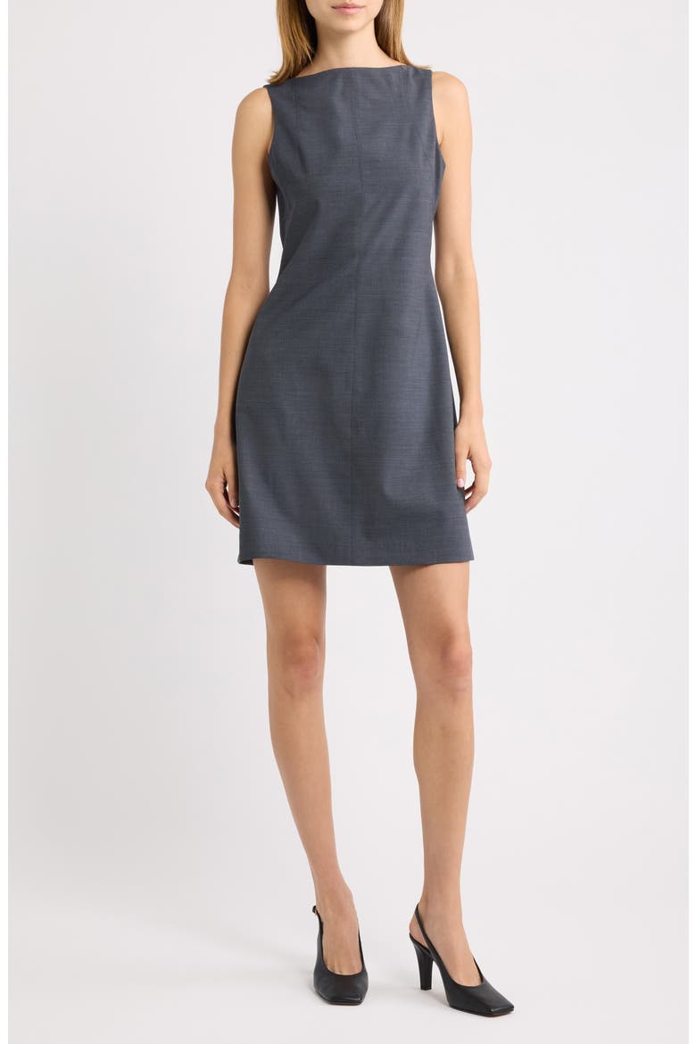 Bateau Neck Sheath Dress, Main, color, LAKE MELANGE