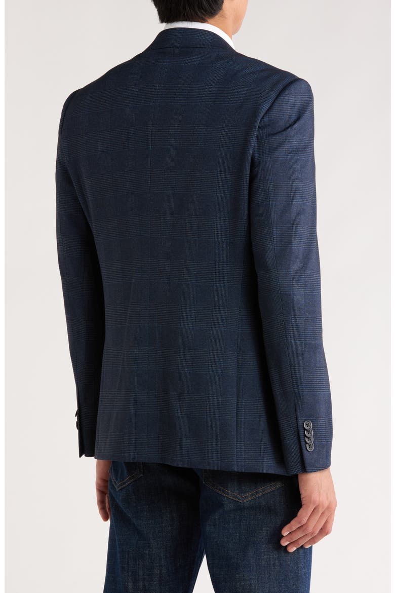 Glen Plaid Knit Sport Coat, Alternate, color, NAVY