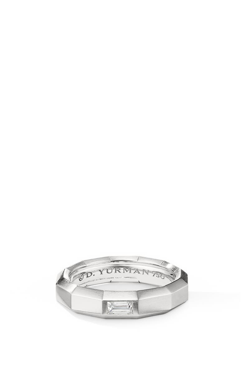 Faceted Band Ring in 18K Yellow Gold with Diamonds, Main, color, WHITE GOLD