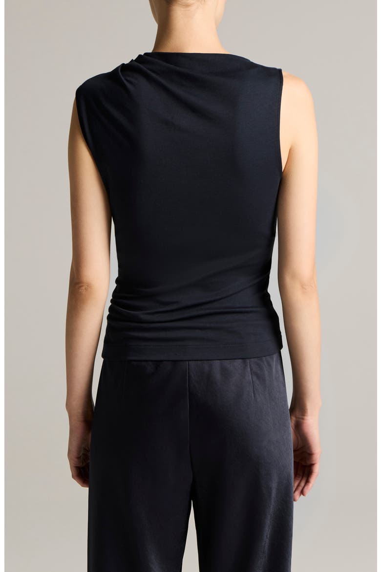 Cowl Neck Sleeveless Pima Cotton Top, Alternate, color, INK