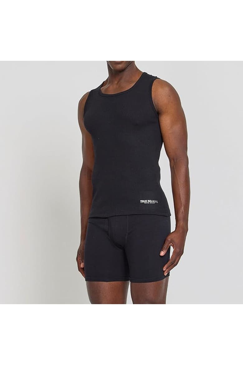 Ribbed Cotton Tank Top Pack of 5, Alternate, color, White/Grey/Black