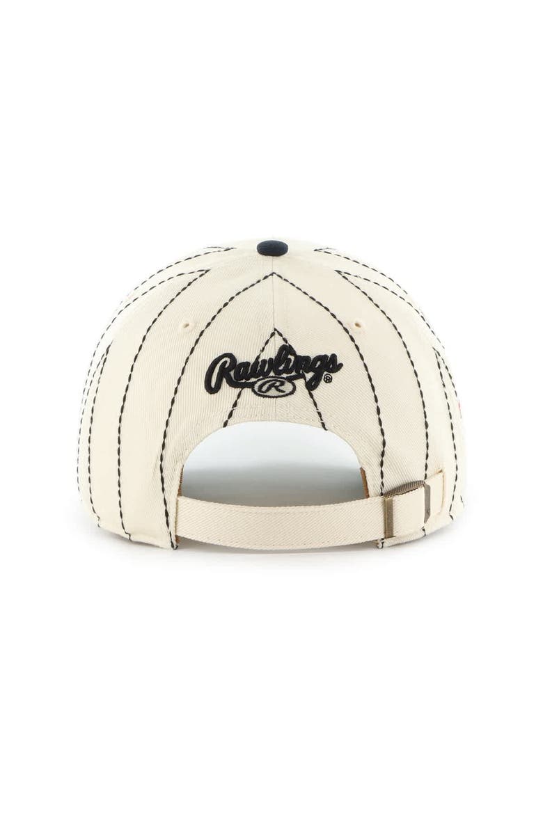Men's '47 x Rawlings Natural/Navy Houston Astros Pinstripe Clean Up Adjustable Hat, Alternate, color, Natural