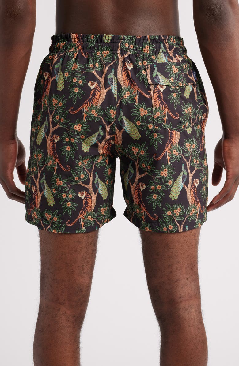 Stone Rose Tiger Print Swim Trunks, Alternate, color, 