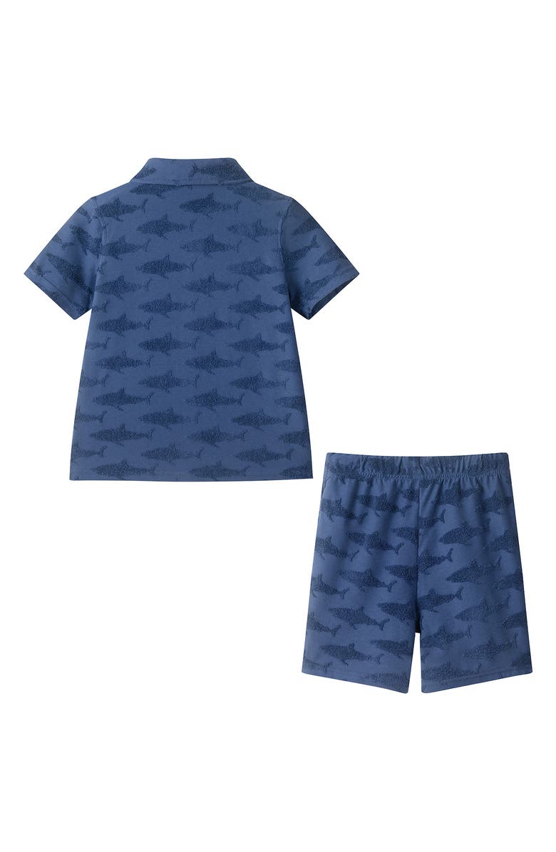 Andy & Evan Kids' Terry Button-Down Shirt & Shorts Set, Alternate, color, Navy