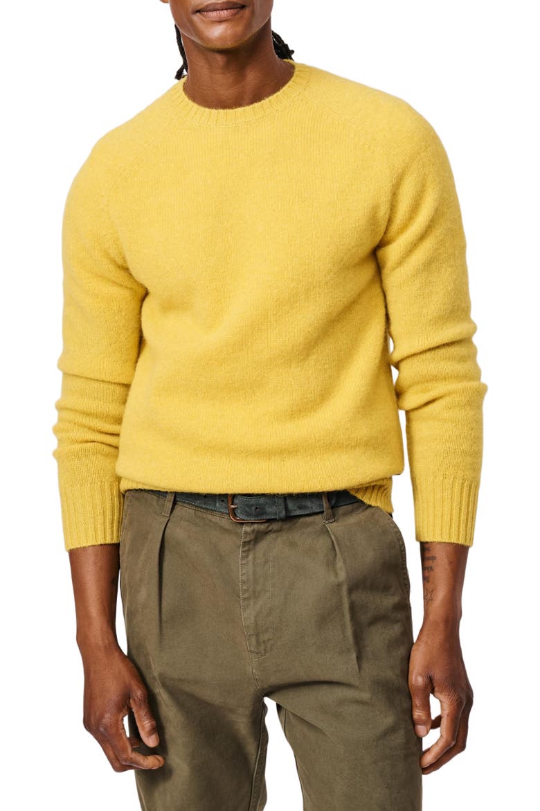 Prestwick Shetland Crew Neck Sweater, Alternate, color, Yellow