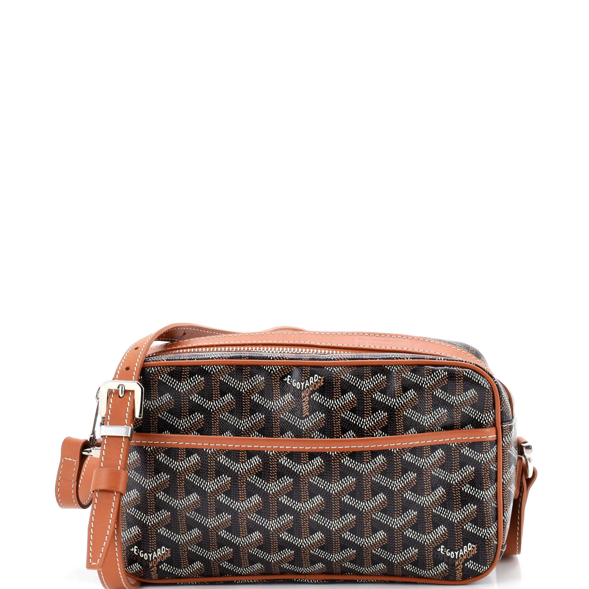 Pre-Owned Goyard Cap Vert Bag Coated Canvas, Main, color, Brown