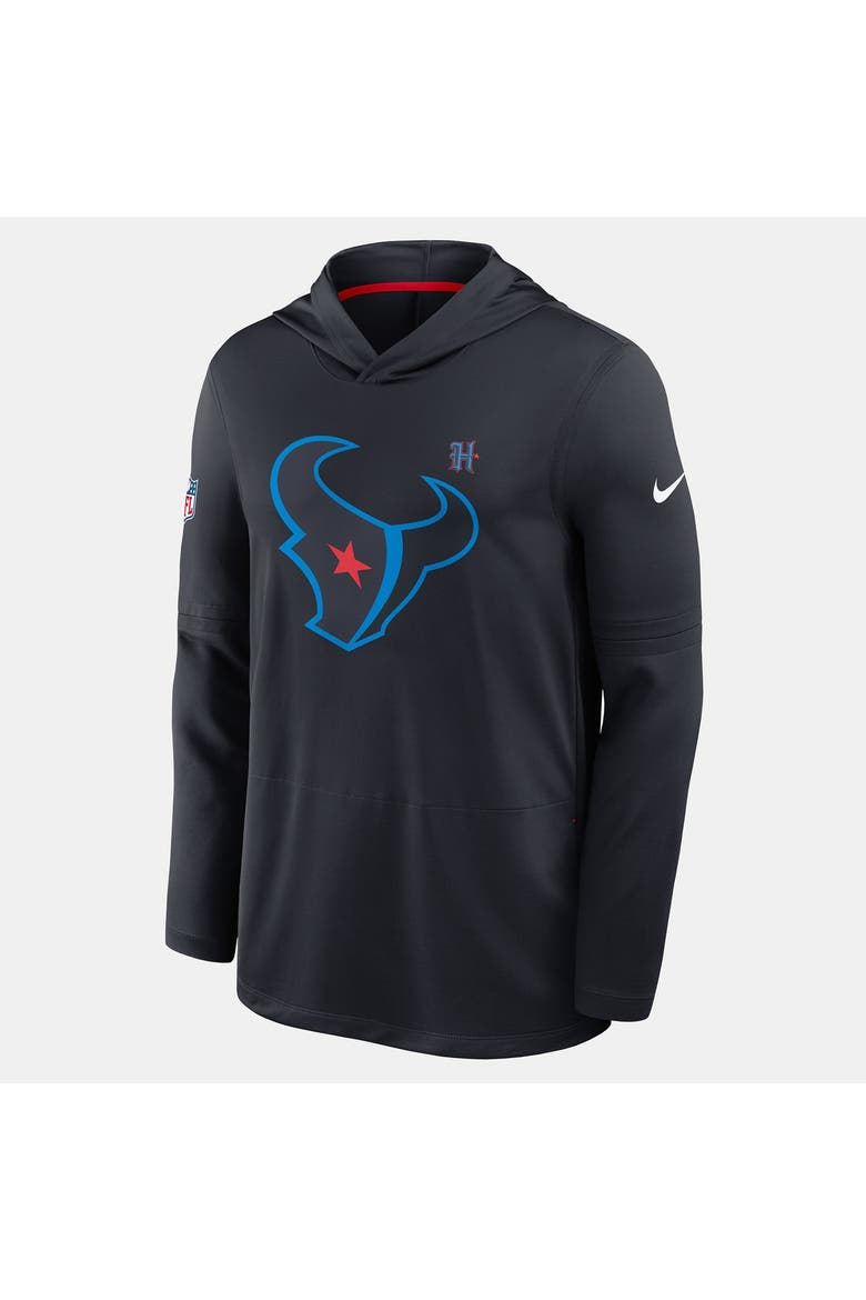 Men's Nike Navy Houston Texans Sideline Alternate Lightweight Long Sleeve Hooded Dri-FIT T-Shirt, Alternate, color, Navy