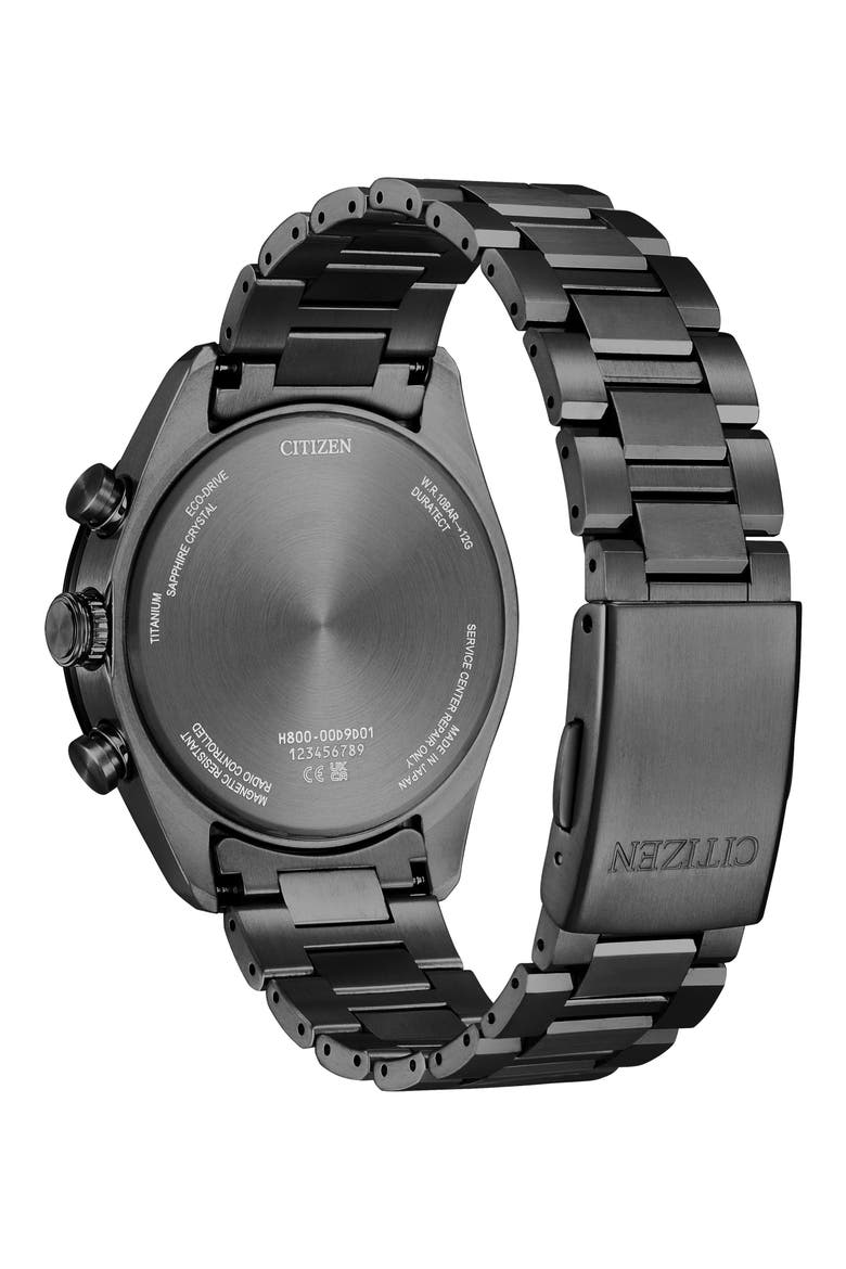 ATTESA Atomic Timekeeping Chronograph Super Titanium™ Bracelet Watch, 42mm, Alternate, color, GREY