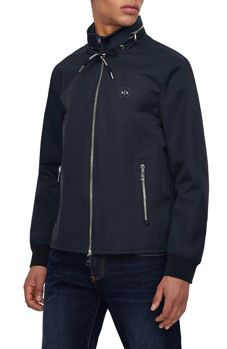 Armani Exchange Classic Yacht Cotton Blend Jacket with Hidden Hood, Main, color, 