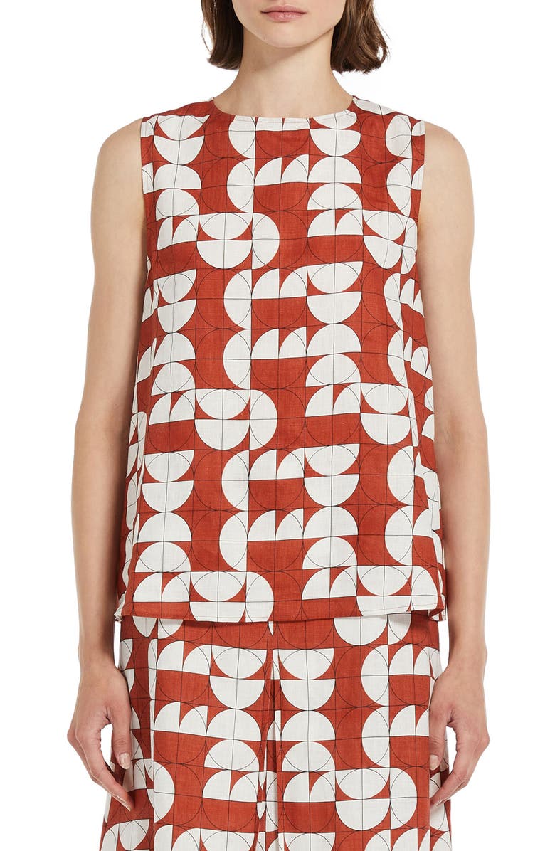 Max Mara Leisure Giusy Print Sleeveless Top, Main, color,