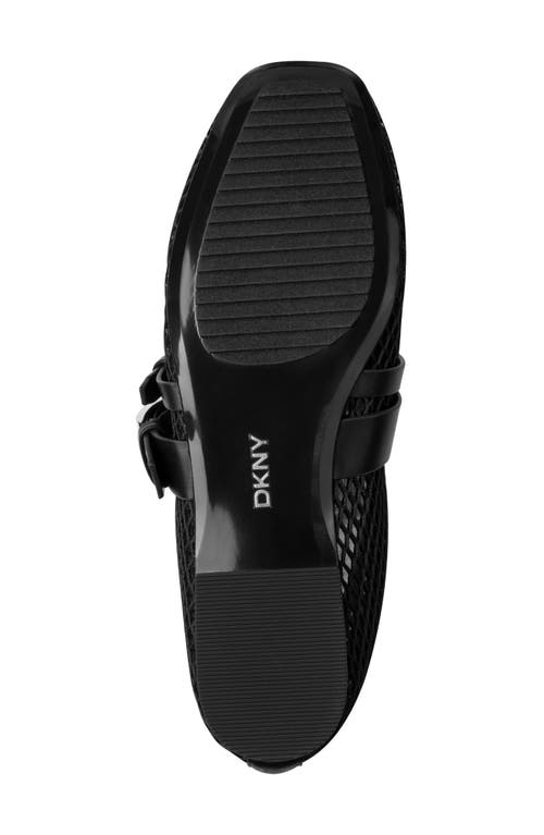 Dkny Dade Buckle Strap Mesh Ballet Flat In Black