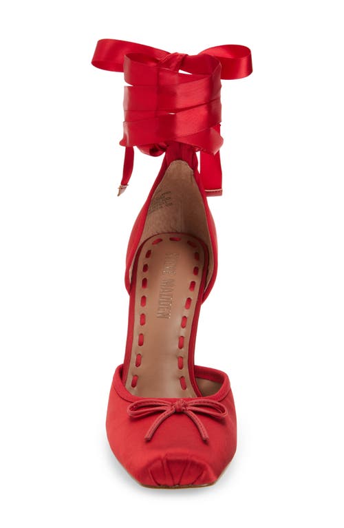 Steve Madden Larina Ankle Wrap Pump In Red