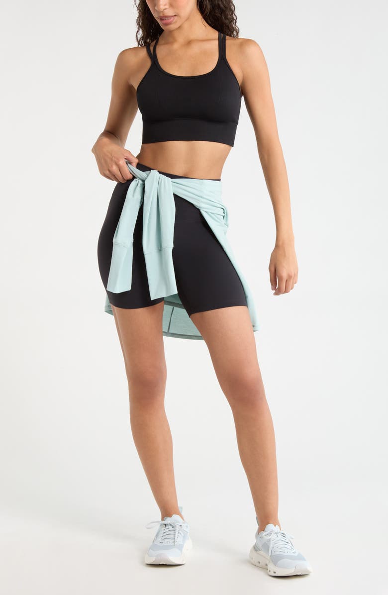 Zella Studio Luxe Bike Shorts, Alternate, color, Black