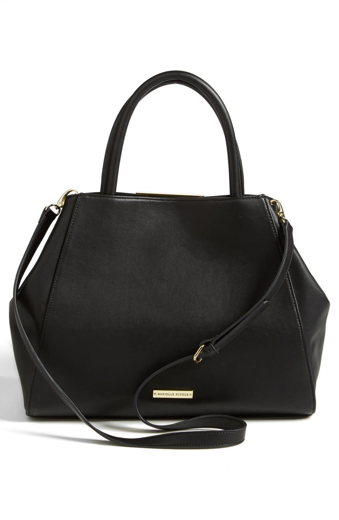 'Adeline' Satchel, Alternate, color, BLACK/ BLACK