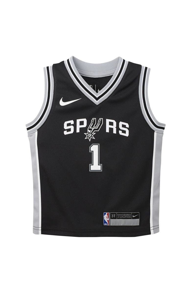 Nike Preschool Nike Victor Wembanyama Black San Antonio Spurs Swingman Player Jersey - Icon Edition, Alternate, color, Black