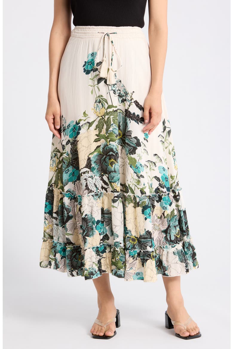 Print Skirt, Main, color, LATTE BOTANICAL PRINT